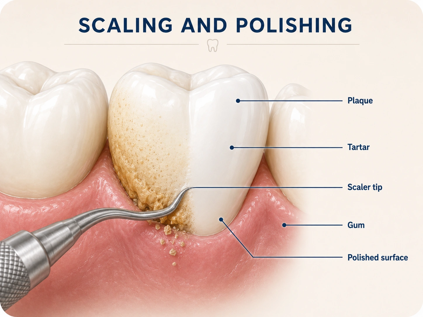 Scaling and Polishing (दात स्वच्छ करणे) secondary